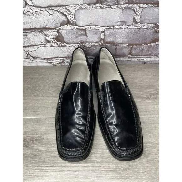 Tod's Gommino Black Patent Leather Slip On Moc Loafers Shoes Men Sz 9.5M US/43EU